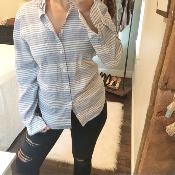 Express small soft wash stripe cotton long sleeve - Picture 3 of 5